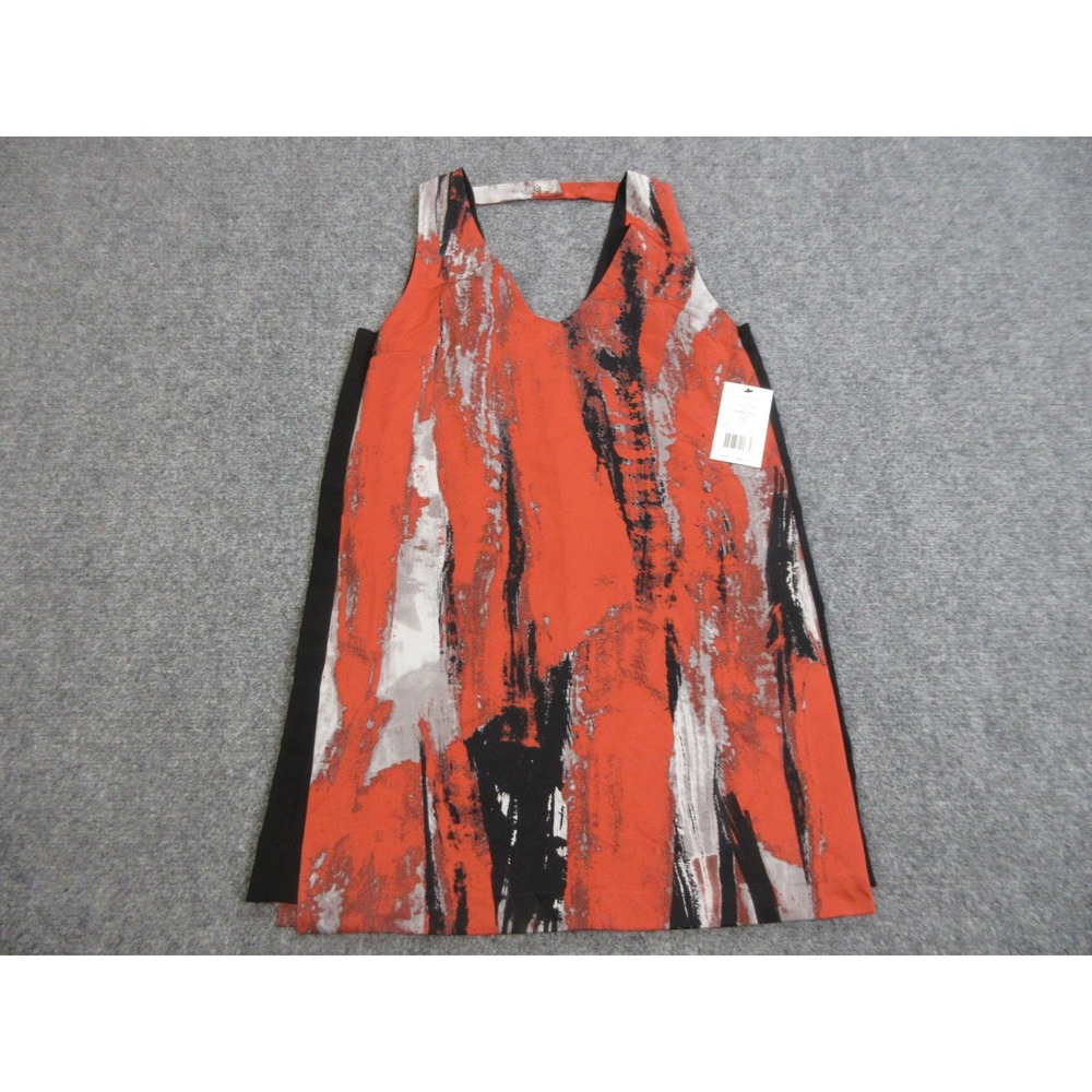 Robert Rodriguez Dress Womens 4 Red Silk Colorblock A-Line Sleeveless Party